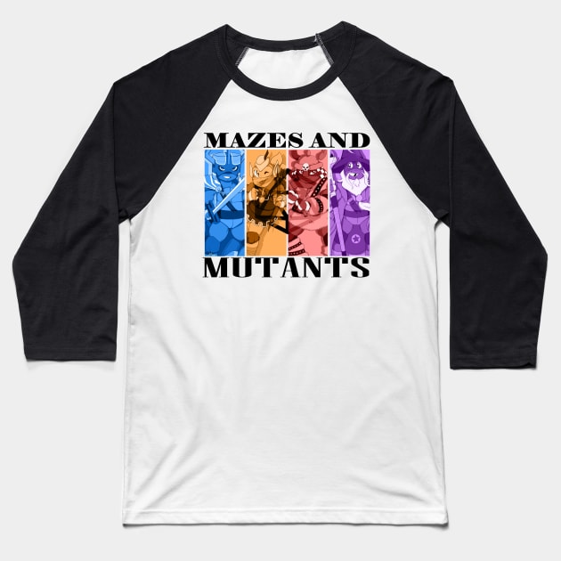 Mazes & Mutants Baseball T-Shirt by Beansprout Doodles